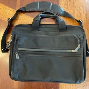 TUMI black nylon 2 section Laptop case